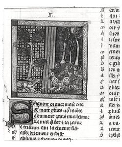 Ms Fr 1580 De vos vleit Chanteclerc, uit Le Roman de Renart door French School